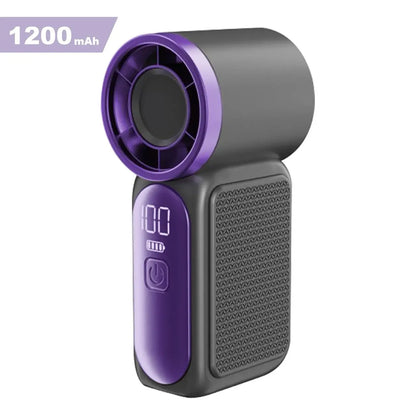 Mini Handheld Fan with LED Display – 6-Speed Turbo Pocket Fan for Women. USB Rechargeable, High-Speed Cooling for Travel & Makeup. Perfect Gift. Portable Refrigeration